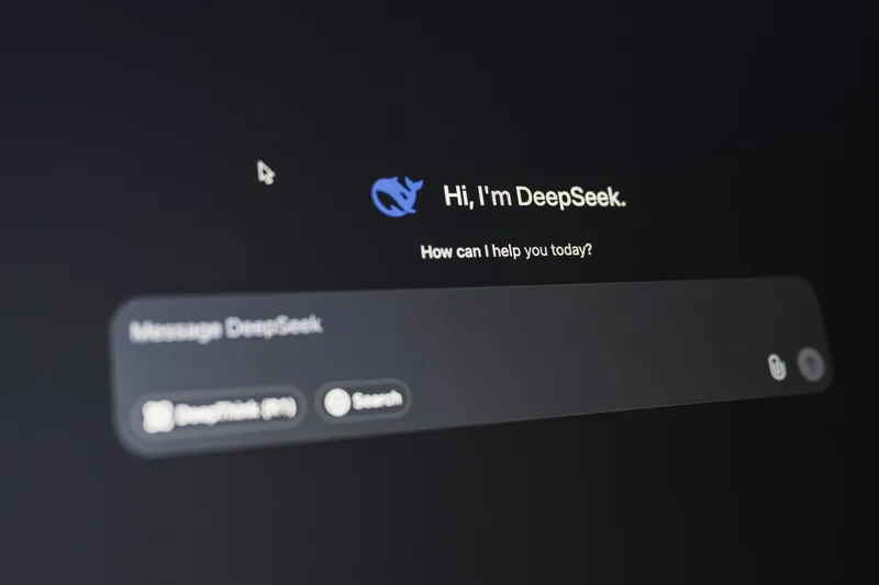 Close-up of an AI chat interface displayed on a screen